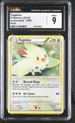 CGC 9 MINT Togekiss 2010 Undaunted 9/90 Holo Pokemon Card - Image 1