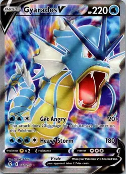Pokemon TCG Gyarados v Full Art Ultra Rare Holo Card 171/203 Evolving Skies - Image 1