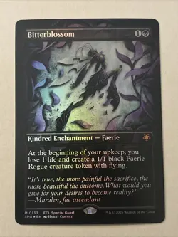 MTG Lorwyn Eclipsed ~ Bitterblossom (Borderless) Special Guests Foil 133 - Image 1