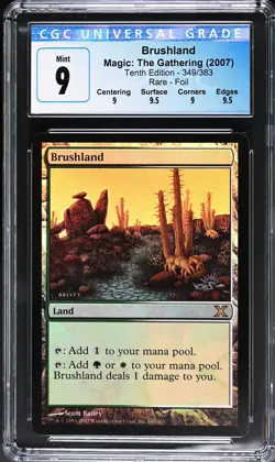 BRUSHLAND 10th Edition Foil Rare CGC 9 Q++ MTG [Nostalgium] - Image 1