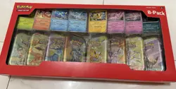 Pokemon 8-Pack Tin Lot with Eeveelution Cards: Leafeon, Flareon, Vaporeon - Image 1
