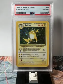 Pokemon TCG Unlimited Base Set Raichu 14/102 Holo Rare PSA 8 NM-MT - Image 1