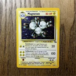 Pokemon Magneton Fossil Holo Rare Unlimited Card 11/62 English LP - Image 1