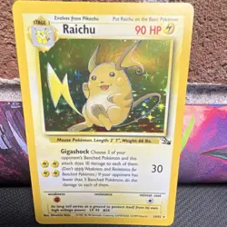 Pokemon Raichu Holo Rare Fossil 14/62 Wizards of the Coast 1999 English - Image 1