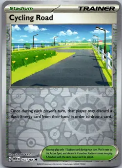 Cycling Road 157/165 Uncommon 151 Pokemon Reverse Holo Near Mint - Image 1
