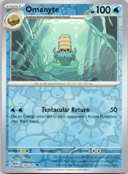 Omanyte 138/165 UC 151 Pokemon Reverse Holo Near Mint - Image 1