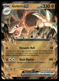 Pokemon TCG SV: Scarlet & Violet 151 #076/165 Golem ex NM - Image 1
