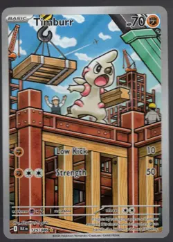 Pokemon TCG - Timburr 125/086 Illustration Rare SV: Black Bolt NM - Image 1