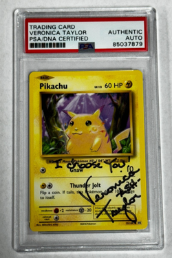 Pikachu Veronica Taylor -Ash- Signed PSA Auto Inscribed Pokemon Evolutions #35 - Image 1