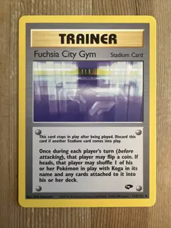 Fuchsia City Gym 114/132 Uncommon Pokemon Gym Challenge Unlimited WOTC NM 2000 - Image 1