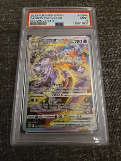 2023 POKEMON SWORD & SHIELD CROWN ZENITH #GG44 FULL ART/MEWTWO VSTAR PSA 9 - Image 1