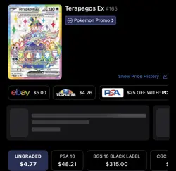 Pokemon Terapagos EX 165 SV Black Star Promos Full Art Holo Promo - Image 4