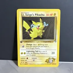 Pokemon Card Lt Surge's Pikachu Gym Heroes 1st Edition 81/132 - Image 1