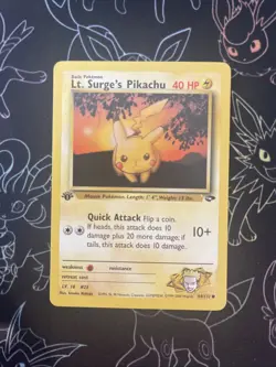 Pokemon Card - 1st Edition - Lt. Surge’s Pikachu - (84/132) Gym Heroes - Image 1