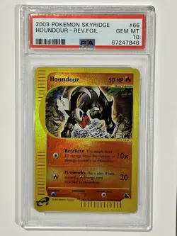 2003 Pokemon Skyridge - Houndour Rev.Foil #66 PSA 10 GEM MT - Image 1
