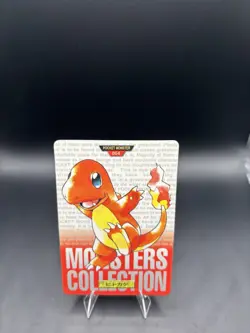 Charmander 004 Carddass 1996 RED Japanese Pokemon Card Bandai - LP/MP - Image 2