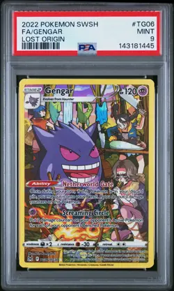 2022 POKEMON SWORD & SHIELD LOST ORIGIN #TG06 FULL ART/GENGAR PSA 9 - Image 1