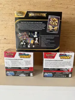 Pokemon TCG Surging Sparks 2x Booster Box & Mega Evolution ETB Sealed Lot - Image 2