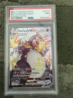 2021 Pokemon Shining Fates Charizard VMAX Shiny Vault Foil SV107/SV122 PSA 9 - Image 1