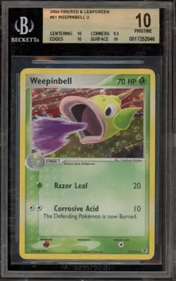 Pokemon Weepinbell EX FireRed & LeafGreen Reverse Holo #51 BGS 10 Pristine - Image 1