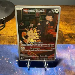 Pokemon Team Rocket's Meowth 203/182 70HP Illustration Rare Holo - Image 1