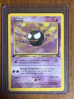 [LP+/NM] 1999 Pokemon Fossil Gastly 1st Edition #33/62 Uncommon - Image 1
