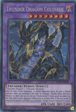 Yugioh Thunder Dragon Colossus SOFU-EN037 1st Edition Secret Rare LP - Image 1