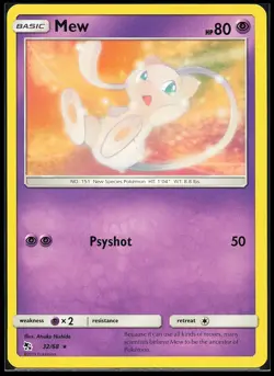 Mew 32/68 Rare Hidden Fates Pokemon Card - Image 1