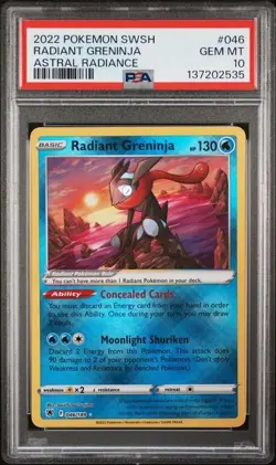 Pokemon Astral Radiance #046 Radiant Greninja PSA 10 Card GEM MINT Free Shipping - Image 1
