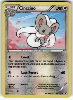 Cinccino (88) 88/124 XY - Fates Collide LP Pokemon Card TCG - Image 1