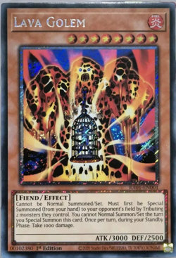 Lava Golem RA01-EN001 Platinum Secret Rare - 1st Edition YuGiOh TCG Card - Image 1