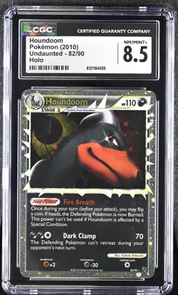 CGC 8.5 Houndoom 2010 Undaunted 82/90 Holo Pokemon Card - Image 1