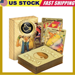 55Pcs Pokemon Card Foil GOLD PACK CARDS TCG GX Vmax GX Card Charizard⭐ - Image 1