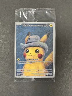 Pokemon Pikachu With Grey Felt Hat Van Gogh Full Art Promo SVP #085 - Image 1