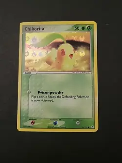 NM Pokemon Card - Chikorita Hidden Legends 55/101 Common Reverse Holo - Image 1