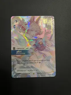 League of Legends Ahri INQUISITIVE Champion Unit Spiritforged Foil Card #227/221 - Image 2