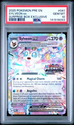 2025 POKEMON PRE EN-PRISMATIC EVOLUTIONS #041 SYLVEON EX PSA 10 - Image 1