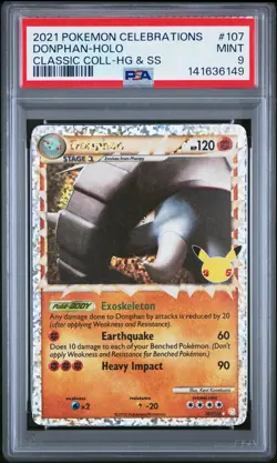 2021 POKEMON CELEBRATIONS CLASSIC COLL #107 DONPHAN-HOLO PSA 9 - Image 1