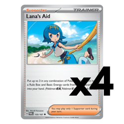 4x Lana's Aid - 155/167 - SV06: Twilight Masquerade (TWM) Pokemon Playset x4 - Image 1