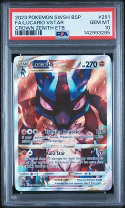 PSA 10 LUCARIO VSTAR SWSH291 BLACK STAR PROMO CROWN ZENITH ETB POKEMON 😍 - Image 1