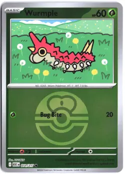 Wurmple (Love Ball) 011/217 Holofoil Common ME: Ascended Heroes - Image 1