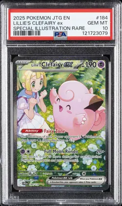 2025 POKEMON JTG EN-JOURNEY TOGETHER #184 LILLIE'S CLEFAIRY EX PSA 10 - Image 1