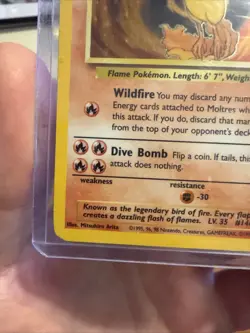 Pokemon TCG Moltres Fossil Holo Card 12/62 1999 Near Mint/Lightly Played - Image 5