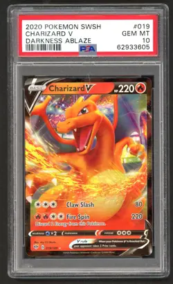 Pokemon Cards - PSA 10 Charizard V 019/189 - Darkness Ablaze - GEM MT - Image 1