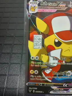 Pikachu Dressed As Ash Ketchum Pokemon Holo GX VMAX w/ 1 Grain Silver - Image 2
