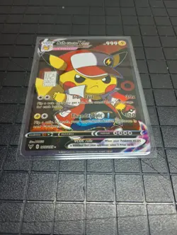 Pikachu Dressed As Ash Ketchum Pokemon Holo GX VMAX w/ 1 Grain Silver - Image 4