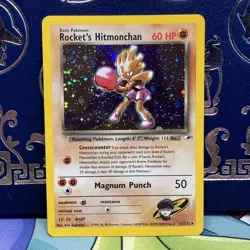 SWIRL Pokemon Rocket's Hitmonchan Gym Heroes 11/132 HOLO BLEED LP/NM - Image 1
