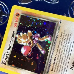 SWIRL Pokemon Rocket's Hitmonchan Gym Heroes 11/132 HOLO BLEED LP/NM - Image 3