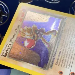 SWIRL Pokemon Rocket's Hitmonchan Gym Heroes 11/132 HOLO BLEED LP/NM - Image 4