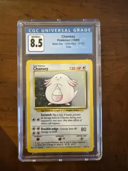 Pokemon TCG Chansey 3/102 Holo Rare Unlimited Base Set 1999 HP - Image 1